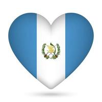 Guatemala Flagge im Herz Form. Vektor Illustration.
