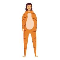 kigurumi kvinna tiger ikon tecknad serie vektor. fest djur- vektor