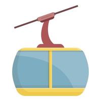 alpin Ski Aufzug Symbol Karikatur Vektor. Kabel Seilbahn vektor