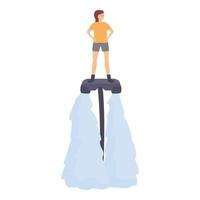 Abenteuer Flyboard Symbol Karikatur Vektor. Meer Wasser vektor