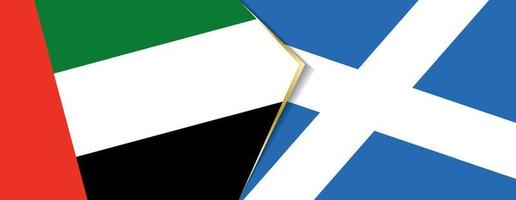 vereinigt arabisch Emirate und Schottland Flaggen, zwei Vektor Flaggen.