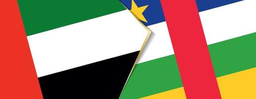 vereinigt arabisch Emirate und zentral afrikanisch Republik Flaggen, zwei Vektor Flaggen.