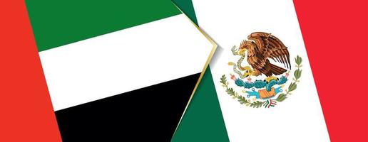 vereinigt arabisch Emirate und Mexiko Flaggen, zwei Vektor Flaggen.