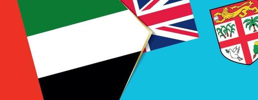 vereinigt arabisch Emirate und Fidschi Flaggen, zwei Vektor Flaggen.