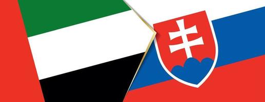 förenad arab emirates och slovakia flaggor, två vektor flaggor.