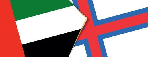vereinigt arabisch Emirate und Färöer Inseln Flaggen, zwei Vektor Flaggen.