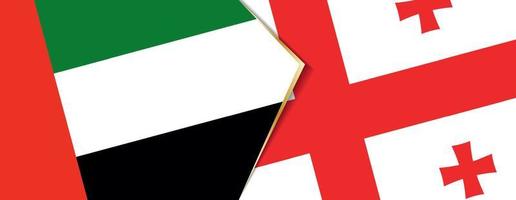 vereinigt arabisch Emirate und Georgia Flaggen, zwei Vektor Flaggen.