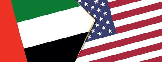 vereinigt arabisch Emirate und USA Flaggen, zwei Vektor Flaggen.