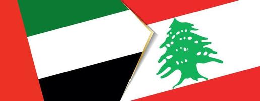 vereinigt arabisch Emirate und Libanon Flaggen, zwei Vektor Flaggen.