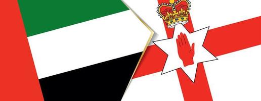 förenad arab emirates och nordlig irland flaggor, två vektor flaggor.