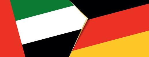 vereinigt arabisch Emirate und Deutschland Flaggen, zwei Vektor Flaggen.