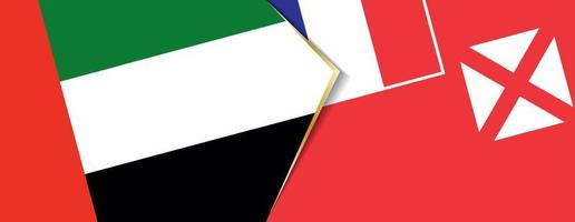 förenad arab emirates och wallis och futuna flaggor, två vektor flaggor.