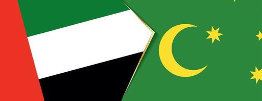 förenad arab emirates och cocos öar flaggor, två vektor flaggor.