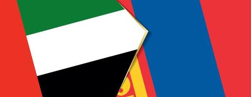 förenad arab emirates och mongoliet flaggor, två vektor flaggor.