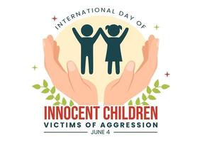 International Tag von unschuldig Kinder die Opfer von Aggression Vektor Illustration mit Kinder traurig nachdenklich und weint im eben Karikatur Hand gezeichnet Vorlagen