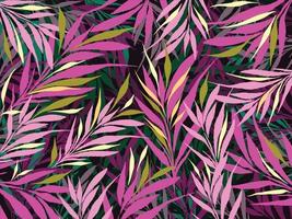 rosa och grön färgad löv mönster vektor bakgrund isolerat på mörk svart horisontell tapet. vektor bakgrund för social media posta omslag, papper och scarf textil- skriva ut, digital bakgrunder.