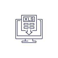 herunterladen xls dokumentieren im Computer Linie Symbol vektor