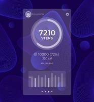 Fitness Anwendung, Aktivität Tracker und Schritt Zähler ui Design, Handy, Mobiltelefon Schnittstelle vektor