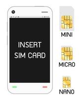 Smartphone mit SIM-Karte vektor