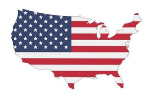 Karte der Vereinigten Staaten von Amerika Flagge vektor