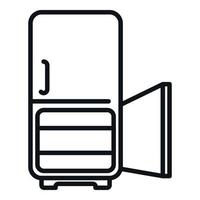 öffnen Kühlschrank Gefrierschrank Symbol Gliederung Vektor. Zuhause Arbeit vektor