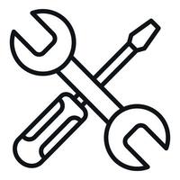 Bedienung Werkzeuge Symbol Gliederung Vektor. Reparatur Ausrüstung vektor