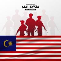 Malaysia Unabhängigkeit Tag Design Vektor geeignet zum Poster, Sozial Medien, Banner, Flyer und Hintergrund