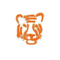 Tiger Kopf Illustration im Gliederung Stil isoliert auf Weiß vektor