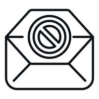 Mail schwarze Liste Symbol Gliederung Vektor. Benutzer Webseite vektor