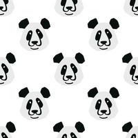 nahtlos Muster mit Panda Bär Kopf Illustration im minimalistisch Stil auf Weiß Hintergrund vektor