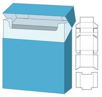 låda förpackning stansad mall design. 3d mock-up vektor