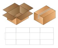 Box Verpackung gestanzte Vorlage Design. 3D-Modell vektor