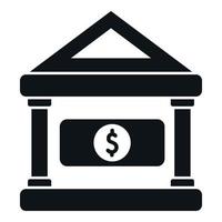 Bank Gebäude Symbol einfach Vektor. Geld Finanzen vektor