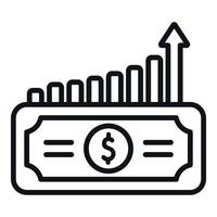 Münze Budget Symbol Gliederung Vektor. Geld Bank vektor