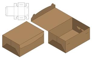 Box Verpackung gestanzte Vorlage Design. 3D-Modell vektor