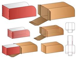 Box Verpackung gestanzte Vorlage Design. 3D-Modell vektor