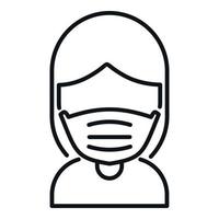 kvinna i medicinsk mask ikon översikt vektor. sluta virus vektor