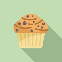 muffin ikon platt vektor. kaka mat vektor