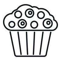 muffin ikon översikt vektor. kaka mat vektor