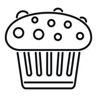 Zucker Muffin Symbol Gliederung Vektor. Kuchen Essen vektor