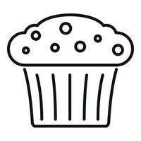 gesund Muffin Symbol Gliederung Vektor. Kuchen Essen vektor