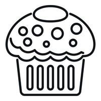Cupcake Symbol Gliederung Vektor. Kuchen Essen vektor