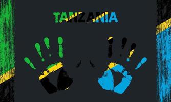 vektor flagga av tanzania med en handflatan