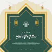 eben eid al-adha Illustration mit RAM und Laternen vektor