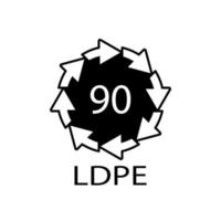 Verbundwerkstoffe Recycling Symbol ldpe 90. Vektor-Illustration vektor