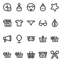 Gliederung Symbole zum Einkaufen und E-Commerce. vektor