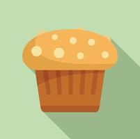 efterrätt muffin ikon platt vektor. kaka mat vektor