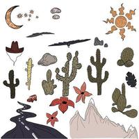 Western Stimmung Muster mit Kaktus Auto und Sonne vektor