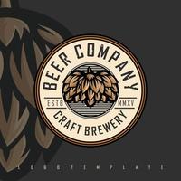 Bier Unternehmen Logo Vorlage mit ein grau Hintergrund vektor