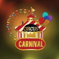 cirkus karneval fest bakgrund med cirkustält hus vektor